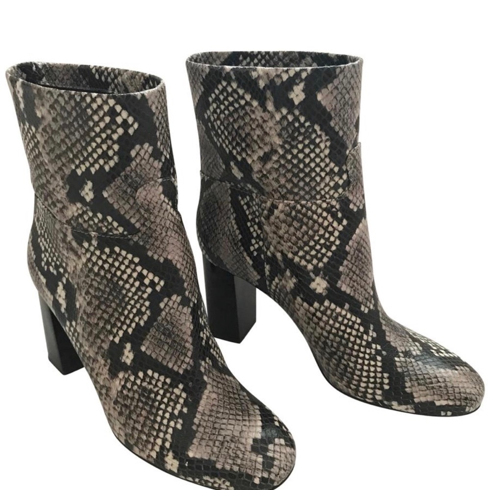 Tory Burch Snake-print Leather Ankle Boots/Booties